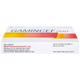 Thuốc Gamincef 200 Maxim điều trị viêm phổi, viêm phế quản, viêm họng (2 vỉ x 10 viên)