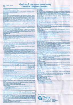 Thuốc Getino-B 300mg Getz kiểm soát nhiễm HIV, điều trị viêm gan B mạn tính (30 viên)