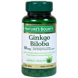 Viên uống Ginkgo Biloba 60mg Nature's Bounty hỗ trợ tăng cường tuần hoàn não (60 viên)