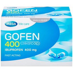 Thuốc Gofen 400 MEGA We care điều trị hạ sốt, giảm đau (5 vỉ x 10 viên)