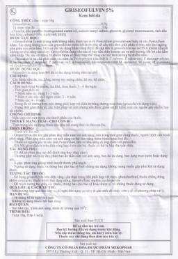 Kem bôi da Griseofulvin 5% Mekophar điều trị các bệnh nấm da, tóc, lông, móng tay, móng chân (10g)