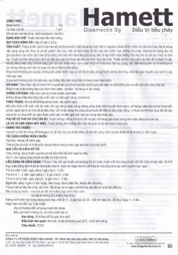 Bột Hamett DHG điều trị tiêu chảy cấp và mạn tính (24 gói)