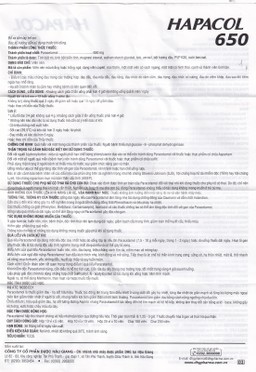 Thuốc Hapacol 650 DHG giảm đau, hạ sốt (10 vỉ x 5 viên)