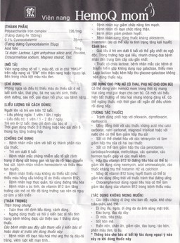 Thuốc HemoQ Mom phòng ngừa và điều trị thiếu máu (3 vỉ x 10 viên)
