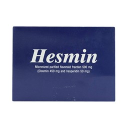 Thuốc Hesmin 500mg Glomed điều trị các triệu chứng và dấu hiệu của suy tĩnh mạch và bệnh trĩ (10 vỉ x 10 viên)