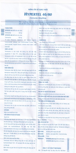 Thuốc Hypertel 40mg Pymepharco điều trị cao huyết áp vô căn (4 vỉ x 7 viên) 