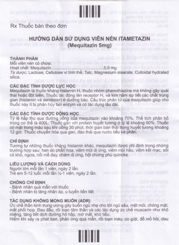 Viên nén Itametazin 5mg Nova Argentia điều trị hen do phấn hoa, viêm mũi dị ứng, viêm kết mạc (2 vỉ x 7 viên)