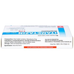 Viên nén Itametazin 5mg Nova Argentia điều trị hen do phấn hoa, viêm mũi dị ứng, viêm kết mạc (2 vỉ x 7 viên)
