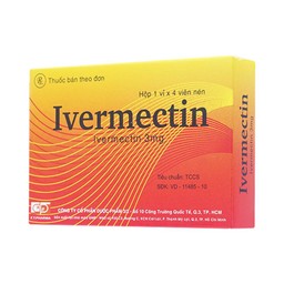 Viên nén Ivermectin 3mg Dược 3-2 hỗ trợ điều trị các bệnh nhiễm giun (1 vỉ x 4 viên)