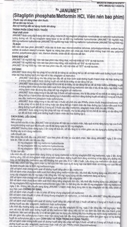 Viên nén Janumet 50mg/500mg MSD điều trị đái tháo đường típ 2 (4 vỉ x 7 viên)