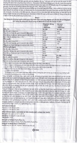 Viên nén Janumet 50mg/500mg MSD điều trị đái tháo đường típ 2 (4 vỉ x 7 viên)