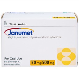 Viên nén Janumet 50mg/500mg MSD điều trị đái tháo đường típ 2 (4 vỉ x 7 viên)