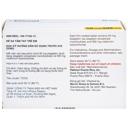 Viên nén Janumet 50mg/500mg MSD điều trị đái tháo đường típ 2 (4 vỉ x 7 viên)