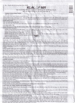 Viên nén Klacid MR 500mg Abbott điều trị nhiễm trùng đường hô hấp (1 vỉ x 5 viên)