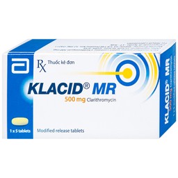 Viên nén Klacid MR 500mg Abbott điều trị nhiễm trùng đường hô hấp (1 vỉ x 5 viên)