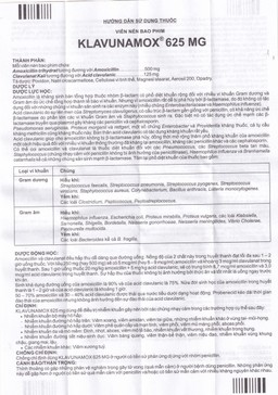 Thuốc Klavunamox 625mg Atabay điều trị nhiễm khuẩn đường hô hấp, da và mô mềm (3 vỉ x 5 viên)