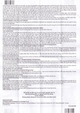 Thuốc Klavunamox 625mg Atabay điều trị nhiễm khuẩn đường hô hấp, da và mô mềm (3 vỉ x 5 viên)