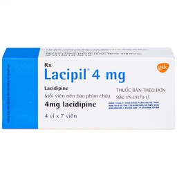 Viên nén Lacipil 4mg GSK điều trị tăng huyết áp (4 vỉ x 7 viên)