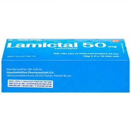 Viên nén Lamictal 50mg GSK điều trị động kinh và phòng ngừa bệnh rối loạn lưỡng cực (3 vỉ x 10 viên)