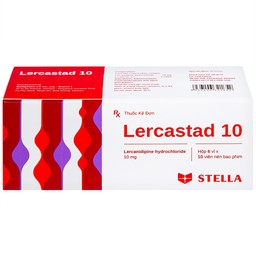 Viên nén Lercastad 10 Stella điều trị tăng huyết áp nguyên phát từ nhẹ đến trung bình (6 vỉ x 10 viên)