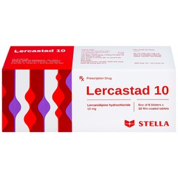 Viên nén Lercastad 10 Stella điều trị tăng huyết áp nguyên phát từ nhẹ đến trung bình (6 vỉ x 10 viên)