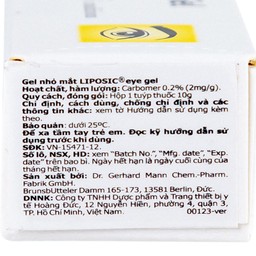 Gel nhỏ mắt Liposic Eye Gel Bausch And Lomb điều trị triệu chứng cho bệnh khô mắt (10g)