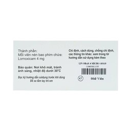Viên nén Livorax-4 Micro giảm đau và chống viêm xương khớp (10 vỉ x 10 viên)