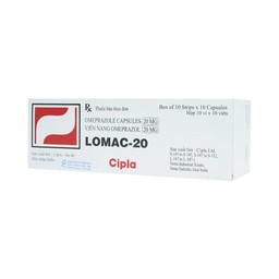 Thuốc Lomac-20 Cipla điều trị viêm loét dạ dày - tá tràng, trào ngược thực quản (10 vỉ x 10 viên)