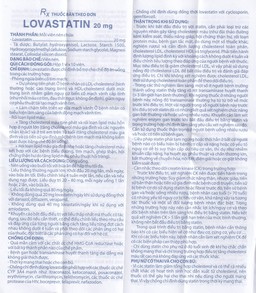 Thuốc Lovastatin 20mg Domesco phòng ngừa biến cố tim mạch (1 vỉ x 10 viên)