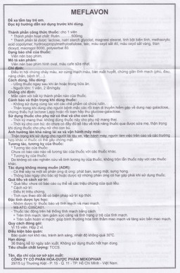 Viên nén Meflavon 500mg Mekophar điều trị hội chứng chảy máu, xơ cứng mạch máu (2 vỉ x 15 viên)
