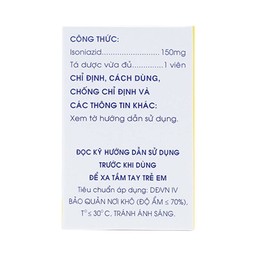 Viên nén Meko INH 150 Mekophar phòng và điều trị lao phổi (100 viên)