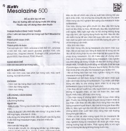 Thuốc Mesalazine 500mg SaviPharm điều trị viêm loét đại tràng (10 vỉ x 10 viên)
