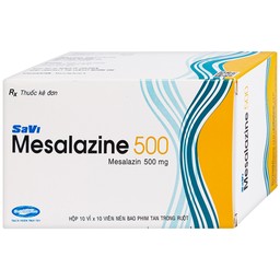Thuốc Mesalazine 500mg SaviPharm điều trị viêm loét đại tràng (10 vỉ x 10 viên)