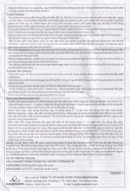 Viên nén Mexcold 500 Imexpharm điều trị đau đầu, đau răng, đau nhức bắp thịt (10 vỉ x 10 viên)