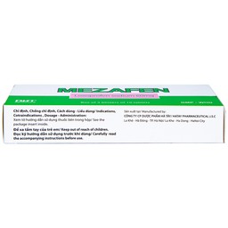 Viên nén Mezafen 60mg Hataphar kháng viêm, giảm đau viêm khớp, đau thắt lưng (3 vỉ x 10 viên)