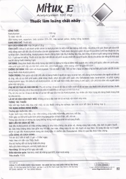 Thuốc bột uống Mitux E 100mg DHG Pharma làm loãng chất nhầy (24 gói x 1,5g)