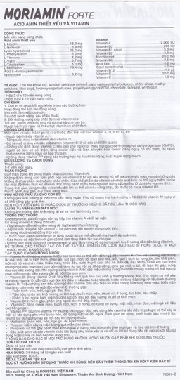 Viên nang cứng Moriamin Forte Roussel hỗ trợ duy trì và phục hồi sức khỏe (10 vỉ x 10 viên)