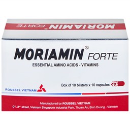 Viên nang cứng Moriamin Forte Roussel hỗ trợ duy trì và phục hồi sức khỏe (10 vỉ x 10 viên)