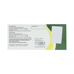 Viên nén Mozoly 5mg Cadila điều trị ợ nóng, buồn nôn, trào ngược dạ dày - thực quản (3 vỉ x 10 viên) 
