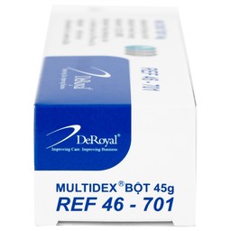 Bột phủ vết thương Multidex Powder Deroyal 45g hỗ trợ điều trị viêm nhiễm da, làm lành các vết loét mãn tính