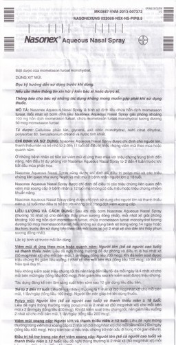 Thuốc xịt mũi Nasonex Bayer điều trị viêm mũi dị ứng (60 liều)