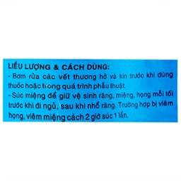 Dung dịch vô trùng Natri Clorid 0,9% Dược 3-2 rửa vết thương hở và kín, súc miệng (500ml)