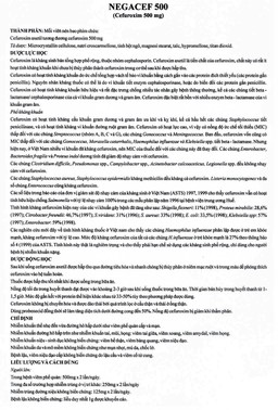 Thuốc Negacef 500 Pymepharco điều trị nhiễm khuẩn đường hô hấp, nhiễm khuẩn tai mũi họng (2 vỉ x 5 viên) 