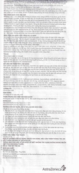 Viên nén Nexium Mups 40mg AstraZeneca điều trị trào ngược dạ dày - thực quản, loét dạ dày (2 vỉ x 7 viên)