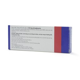Viên nén Nitromint 2,6mg Egis Pharma điều trị bệnh động mạch vành, đau thắt ngực (3 vỉ x 10 viên) 