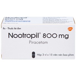 Viên nén Nootropil 800mg GSK điều trị hội chứng tâm thần (3 vỉ x 15 viên)