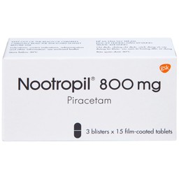 Viên nén Nootropil 800mg GSK điều trị hội chứng tâm thần (3 vỉ x 15 viên)