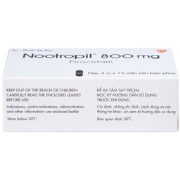 Viên nén Nootropil 800mg GSK điều trị hội chứng tâm thần (3 vỉ x 15 viên)