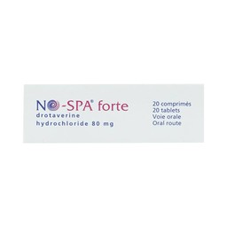 Thuốc No-Spa Forte 80mg Sanofi điều trị co thắt cơ trơn, sỏi túi mật, sỏi ống mật (2 vỉ x 10 viên)