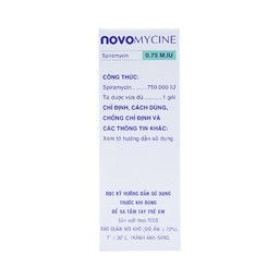 Thuốc cốm Novomycine 0,75 M.IU Mekophar điều trị nhiễm khuẩn đường hô hấp, da và sinh dục (20 gói x 3g)